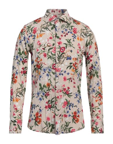 PETRO' SARTORIA ITALIANA PETRO' SARTORIA ITALIANA MAN SHIRT BEIGE SIZE L LINEN, COTTON 