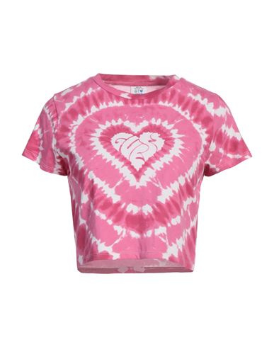 Guess Woman T-shirt Magenta Size L Cotton In Magenta