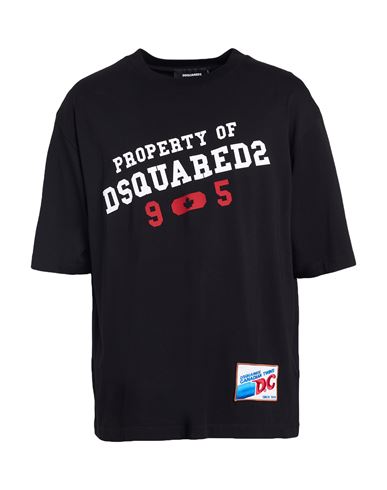 Dsquared2 Man T-shirt Black Size L Cotton In Black
