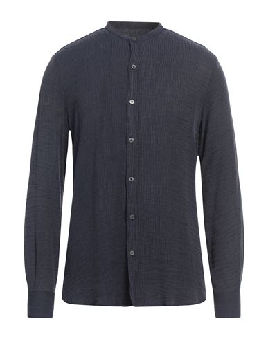 Messagerie Patrizio Piscaglia Man Shirt Navy Size 16 Viscose, Polyamide