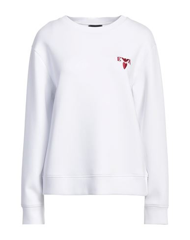 EMPORIO ARMANI EMPORIO ARMANI WOMAN SWEATSHIRT WHITE SIZE L COTTON, POLYESTER, ELASTANE 