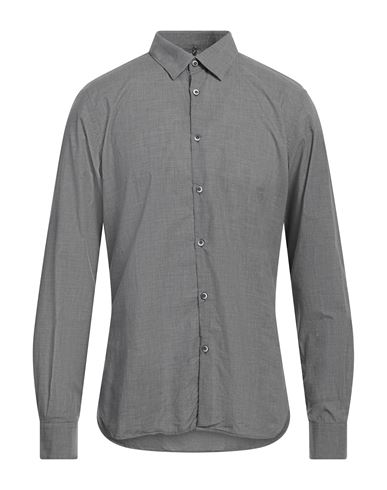 Shop Aglini Man Shirt Grey Size 17 Cotton