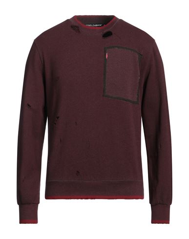 Dolce & Gabbana Man Sweatshirt Plum Size 40 Cotton, Polyester