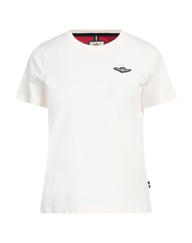 Aeronautica Militare Cristiano Di Thiene Woman T-shirt White Size S Cotton, Elastane In White