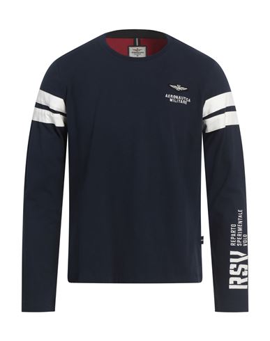 Aeronautica Militare Man T-shirt Navy Size Xxl Cotton, Elastane