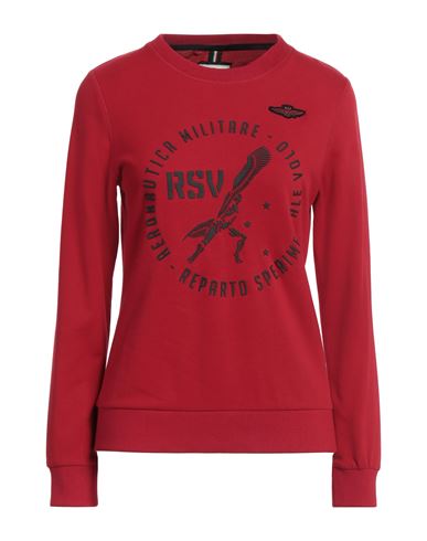 AERONAUTICA MILITARE AERONAUTICA MILITARE WOMAN SWEATSHIRT RED SIZE XXL COTTON, ELASTANE 