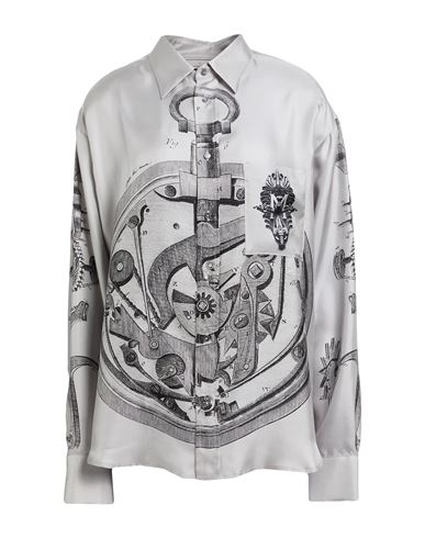 Shop Pierre-louis Mascia Woman Shirt Grey Size S Silk