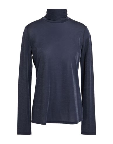Max Mara Studio Woman Top Navy Size L Acetate, Polyamide, Metallic Fiber In Navy
