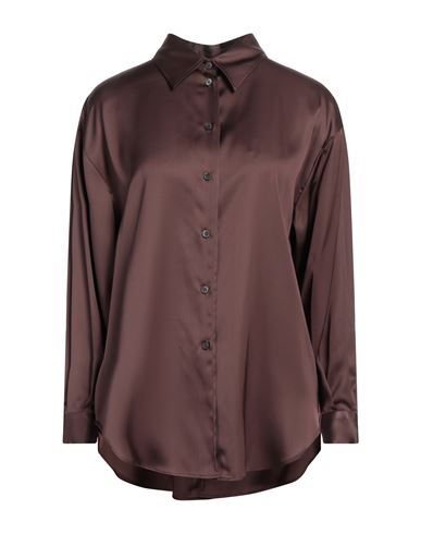 Glanshirt By Slowear Woman Shirt Chocolate Brown Size 4 Viscose In Brown
