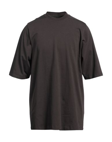 Rick Owens Man T-shirt Dark Brown Size M Cotton In Brown