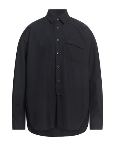 Lardini Man Shirt Midnight Blue Size L Polyester, Wool