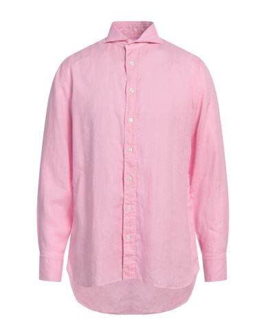 Lardini Man Shirt Pink Size 17 Linen