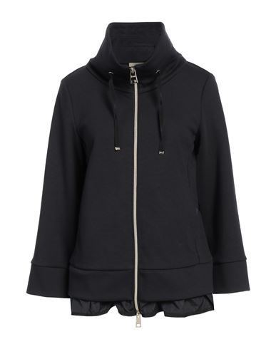 Herno Woman Sweatshirt Black Size 6 Polyester, Cotton In Black