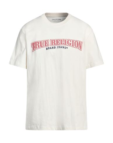 True Religion Man T-shirt Ivory Size L Cotton