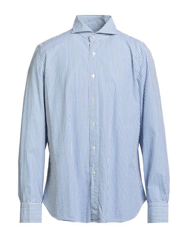 Finamore 1925 Man Shirt Blue Size 15 ¾ Cotton