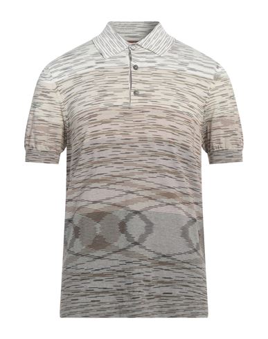 MISSONI MISSONI MAN POLO SHIRT MILITARY GREEN SIZE 38 COTTON 