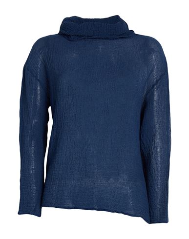 Shirt C-zero Woman Turtleneck Navy Size M Wool In Navy