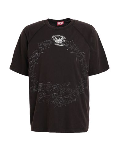 Diesel Man T-shirt Charcoal Size L Cotton