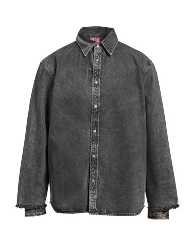 Diesel Man Denim Shirt Black Size 44 Cotton