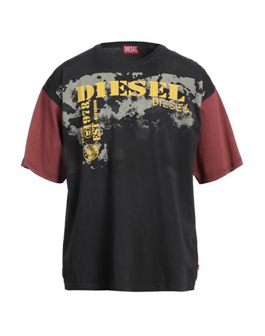 Diesel Man T-shirt Charcoal Size L Cotton