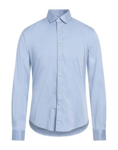 Shop Brian Dales Man Shirt Light Blue Size 17 Cotton, Polyamide, Elastane
