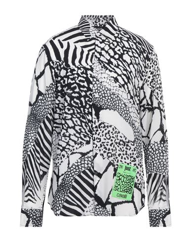Just Cavalli Man Shirt White Size 46 Viscose In White