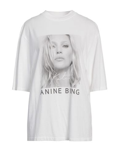 ANINE BING ANINE BING X KATE MOSS BY CHRIS COLLS WOMAN T-SHIRT WHITE SIZE XS COTTON 