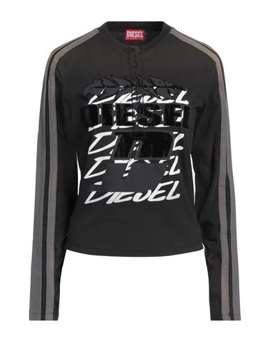 Diesel Woman T-shirt Charcoal Size M Cotton