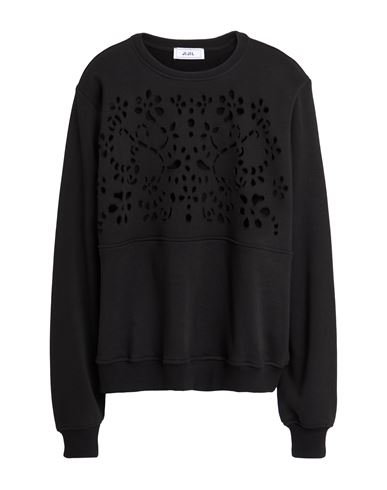 Jijil Woman Sweatshirt Black Size 4 Cotton, Polyester