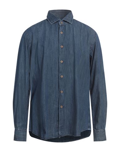 Shop Standbridge Man Denim Shirt Blue Size 17 Cotton