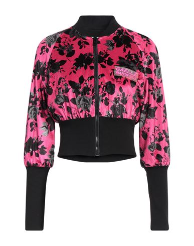 GAELLE PARIS GAËLLE PARIS WOMAN SWEATSHIRT FUCHSIA SIZE 2 POLYESTER, ELASTANE, COTTON 