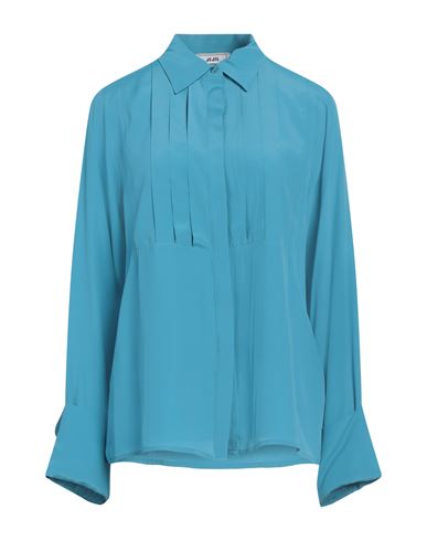 JIJIL JIJIL WOMAN SHIRT AZURE SIZE 6 ACETATE, SILK 