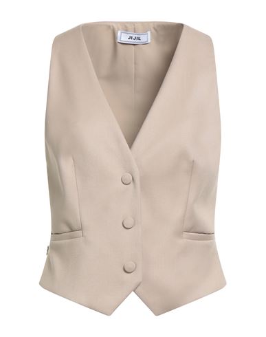 Jijil Woman Tailored Vest Beige Size 4 Polyester, Viscose, Elastane