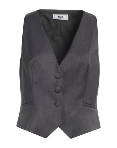 Jijil Woman Tailored Vest Charcoal Size 8 Polyester, Viscose, Elastane