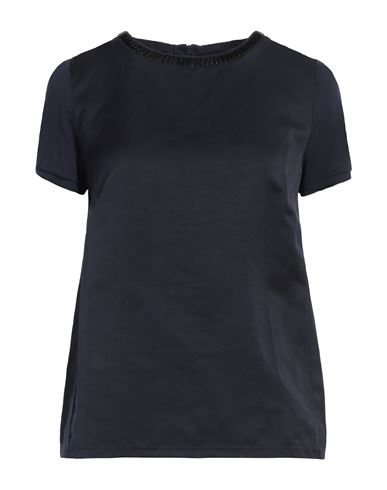's Max Mara Woman Top Navy Size 4 Linen, Polyester, Viscose, Elastane In Black