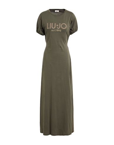 Liu •jo Woman Maxi Dress Military Green Size S Cotton