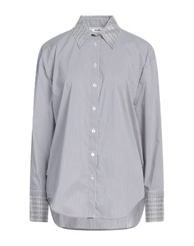 JIJIL JIJIL WOMAN SHIRT GREY SIZE 10 COTTON, POLYAMIDE, NYLON 