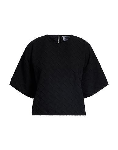 Alpha Studio Woman Top Black Size 12 Polyester In Blue