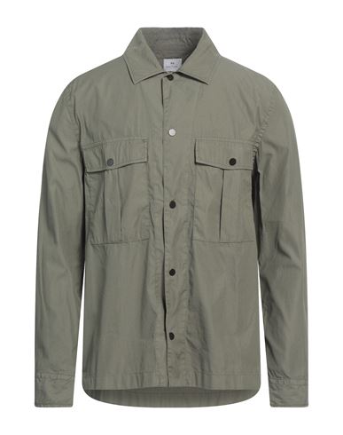 Ps By Paul Smith Ps Paul Smith Man Shirt Military Green Size Xl Cotton, Polyamide In Gray