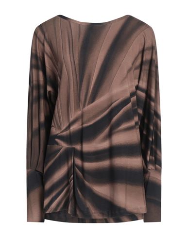 Alberta Ferretti Woman T-shirt Brown Size 10 Viscose, Elastane