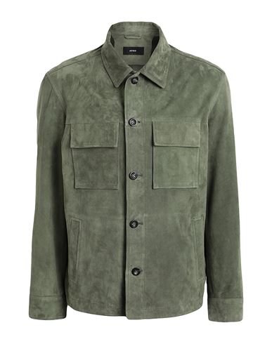 Arma Man Shirt Military Green Size 46 Lambskin