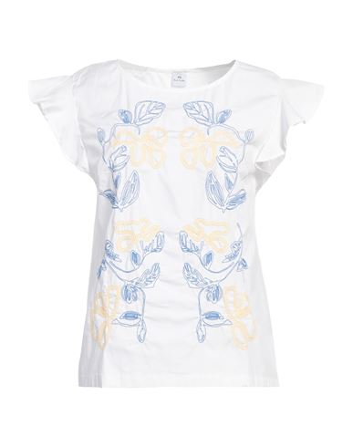 Ps By Paul Smith Ps Paul Smith Woman Top White Size 6 Organic Cotton, Elastane In White