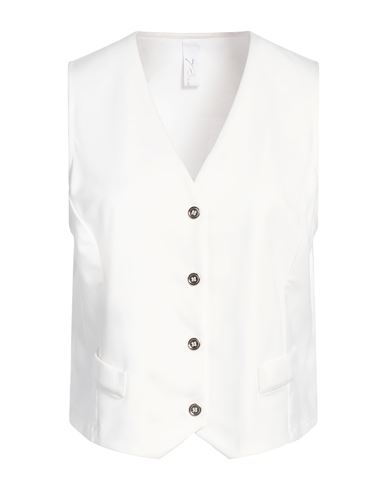 Brebis Noir Woman Tailored Vest Off White Size L Viscose, Polyamide, Elastane In Off White