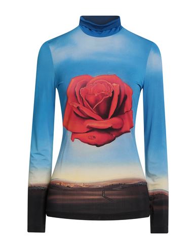 Shop Rabanne Woman T-shirt Azure Size 8 Viscose, Elastane