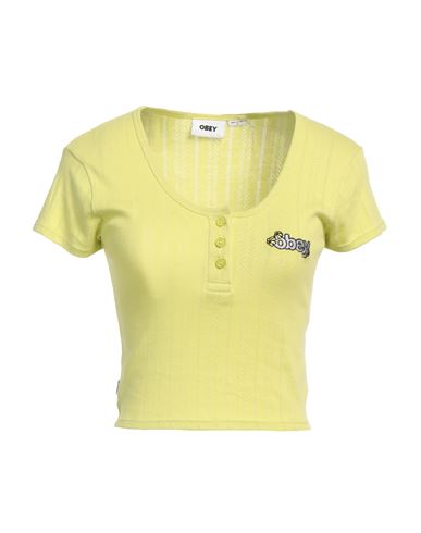 Obey Woman T-shirt Lime Green Size L Cotton In Green
