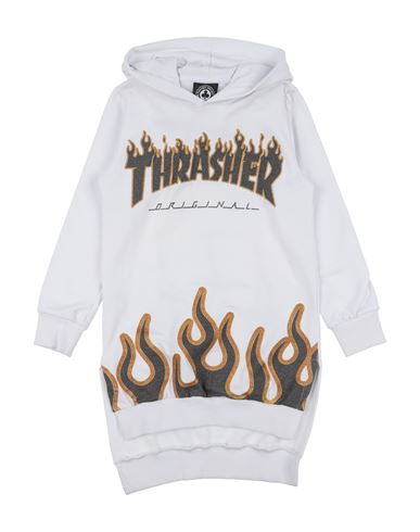 Thrasher Kids'  Toddler Girl Sweatshirt White Size 5 Cotton, Elastane