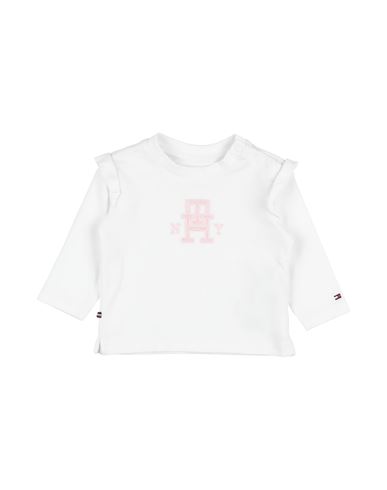 Tommy Hilfiger Newborn Girl T-shirt White Size 3 Cotton, Elastane