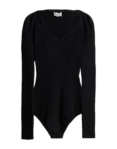 VALENTINO VALENTINO GARAVANI WOMAN BODYSUIT BLACK SIZE S VISCOSE, POLYESTER 