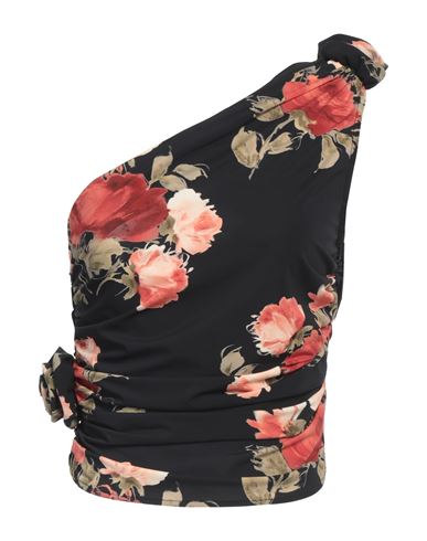 Magda Butrym Draped Printed Jersey One Shoulder Top