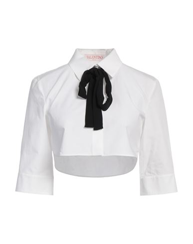 Valentino Garavani Woman Shirt White Size 8 Cotton, Silk In White